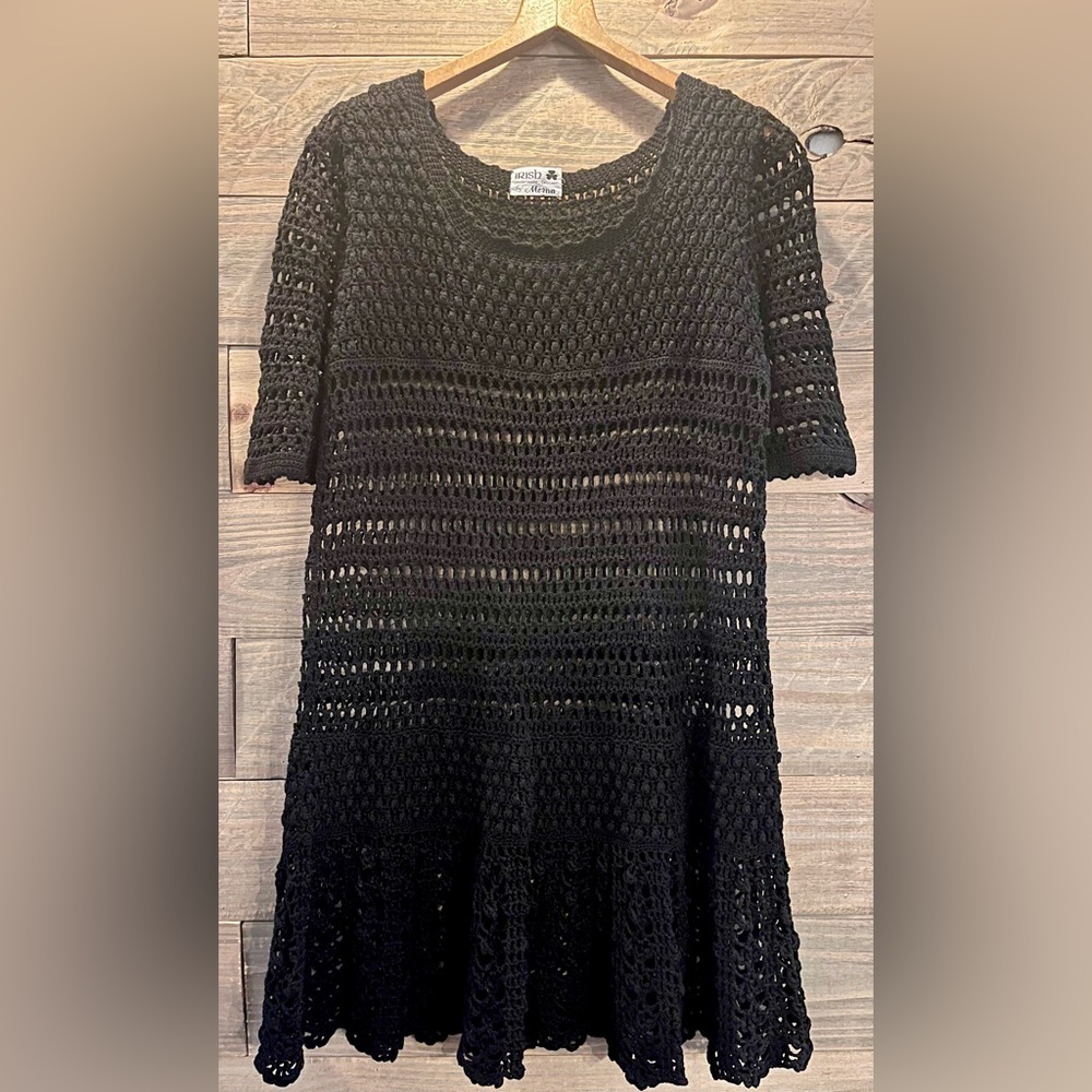 IRISH CROCHET DRESS - BLACK